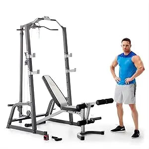 Pro Deluxe Cage System with Weightlifting Bench