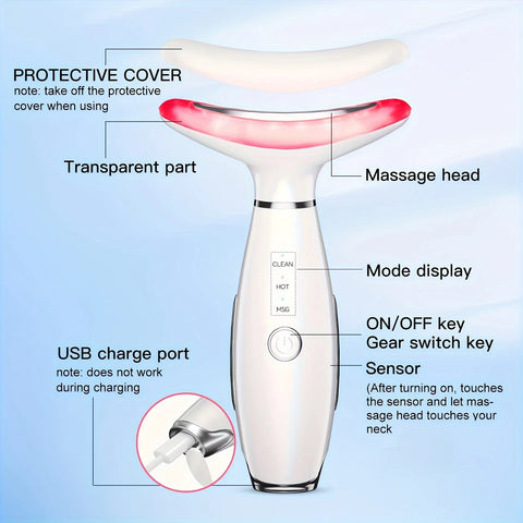 Rechargeable Facial And Neck Massager Tri-Color