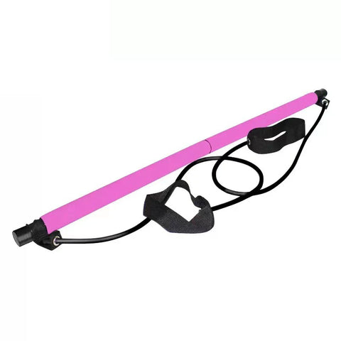 Portable Yoga Pilates Bar Stick with Resistance Band