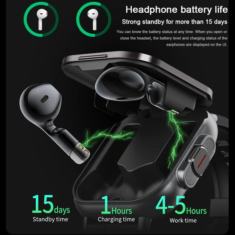 Smart Watch 2 in 1 With earphones