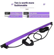 Portable Yoga Pilates Bar Stick with Resistance Band