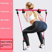 Portable Yoga Pilates Bar Stick with Resistance Band