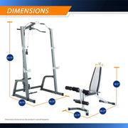 Pro Deluxe Cage System with Weightlifting Bench