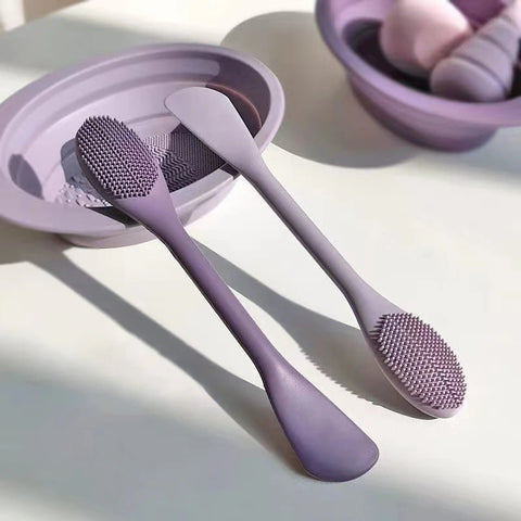 Double Head Silicone Facial Mask Brush